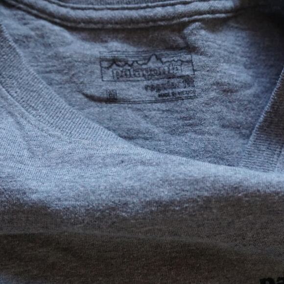 Patagonia P-6 Back Logo Responibili-Tee Long Sleeve Shirt Size M Gray - Picture 4 of 7